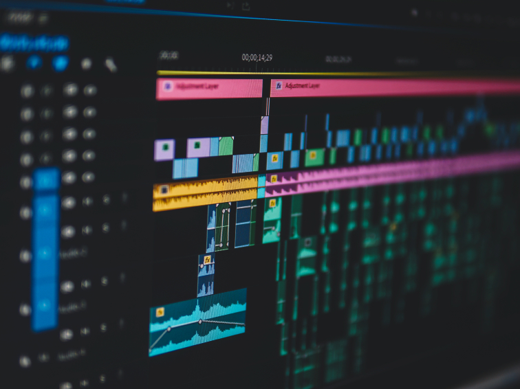 A video timeline in a video montage software