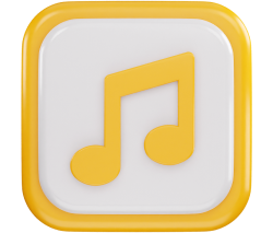 3D icon of a music note