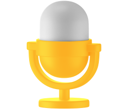 3D icon of a microphone