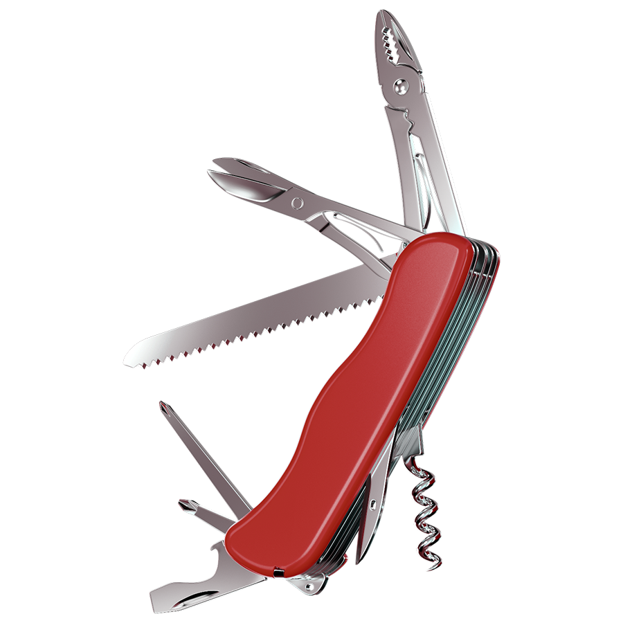 3D render of an open swiss-knife